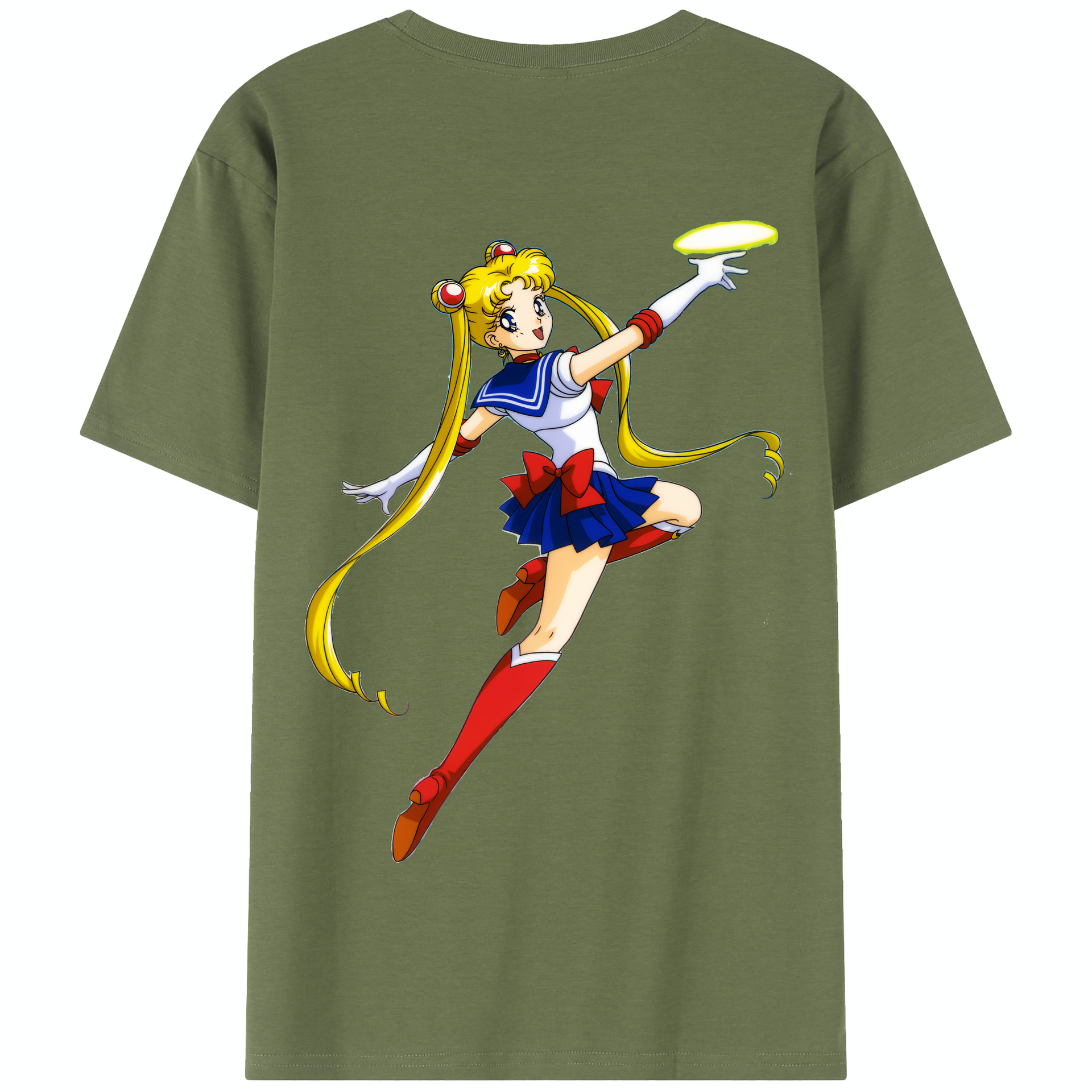 （画像用） 美少女戦士セーラームーン 月野 うさぎ つきの うさぎ Sailor Moon Tsukino Usagi 綿100％半袖Tシャツ（背面プリント）